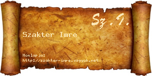 Szakter Imre névjegykártya